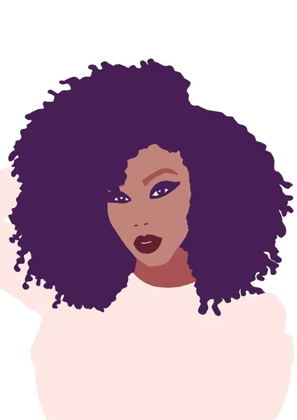 Afroamerykanka Kobieta Afro Włosy Ilustracja — Zdjęcie stockowe