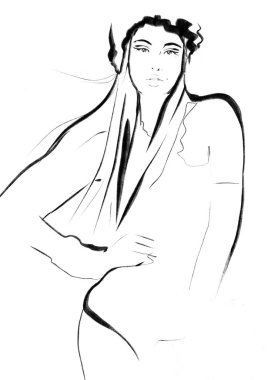 Moda baskısı siyah beyaz 