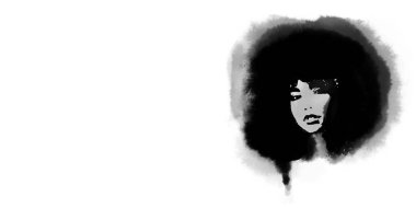 Afro saçlı Afrikalı bir kız.