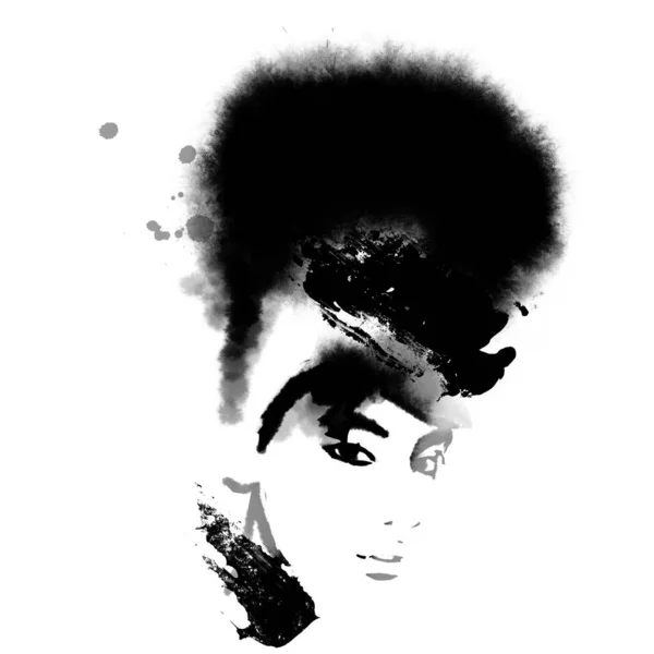 Uma Mulher Africana Pintar Menina Negra Com Turbante — Fotografia de Stock