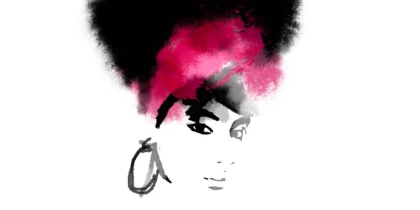 Una Mujer Africana Pintando Chica Negra Con Turbante —  Fotos de Stock