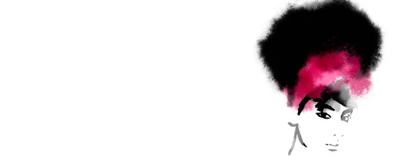 Malování Afrických Žen Černá Dívka Turbanem — Stock fotografie