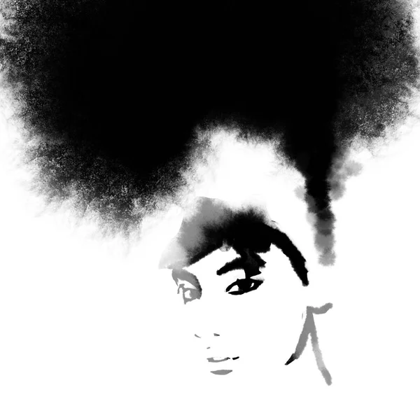 Африканская Женщина Рисует Черная Девушка Тюрбаном — стоковое фото
