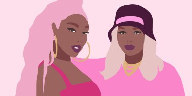 Siyahi gençler. Gençler siyahtır. Renkli kızlar. Afrikalı kadınlar