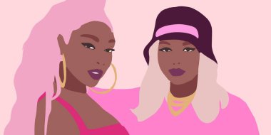 Siyahi gençler. Gençler siyahtır. Renkli kızlar. Afrikalı kadınlar