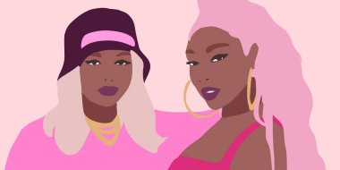 Siyahi gençler. Gençler siyahtır. Renkli kızlar. Afrikalı kadınlar