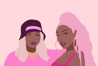 Siyahi gençler. Gençler siyahtır. Renkli kızlar. Afrikalı kadınlar