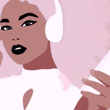 Siyah kadın portresi. Moda kadını.