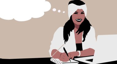 Sevimli mutlu siyah ergen kız. Modayı takip eden genç bir kadın.