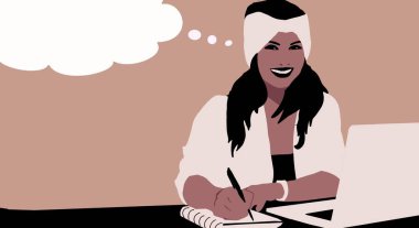 Sevimli mutlu siyah ergen kız. Modayı takip eden genç bir kadın.