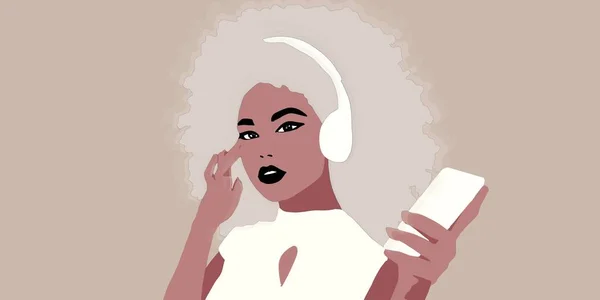 Femme Asiatique Visage Illustration — Photo