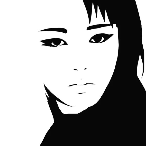 Asiatische Frau Gesicht Illustration — Stockfoto