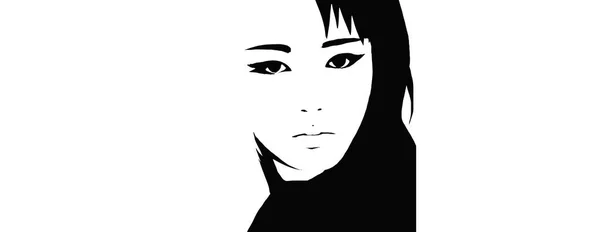 Mulher Asiática Rosto Ilustração — Fotografia de Stock