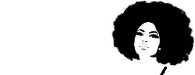 Afro saçlı kadın. Portre siyah kız.