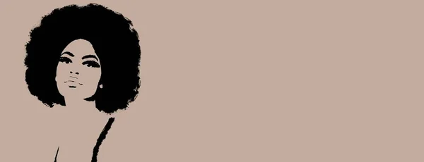 アフロヘアの女性 肖像画黒の女の子 — ストック写真