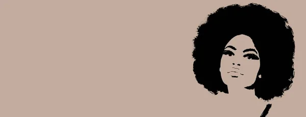 Afrohaarige Frau Porträt Schwarzes Mädchen — Stockfoto