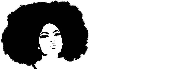 アフロヘアの女性 肖像画黒の女の子 — ストック写真
