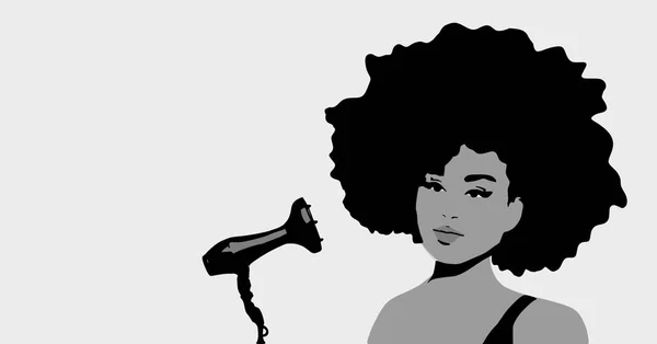 Zwarte Vrouw Afro Haar Kunst — Stockfoto