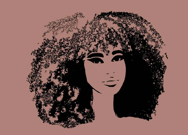 Zwarte Vrouw Afro Haar Kunst — Stockfoto