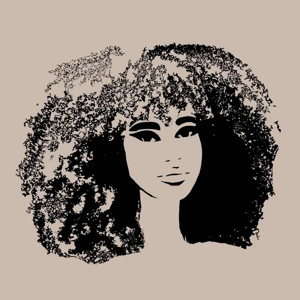 Black woman afro hair art