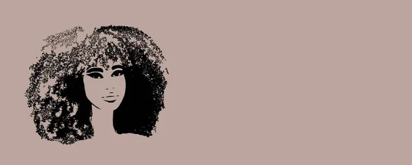 Černá Žena Afro Vlasy Umění — Stock fotografie
