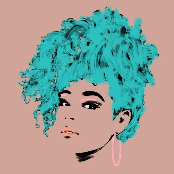 Чорна Жінка Мистецтві Волосся — стокове фото
