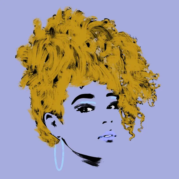 Black woman afro hair art