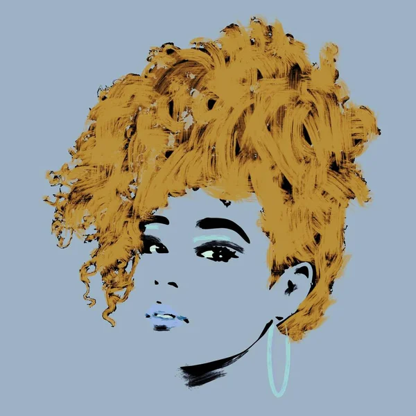 黒人女性 Afro Hair Art — ストック写真