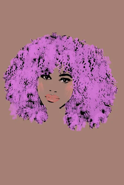 Black woman afro hair art