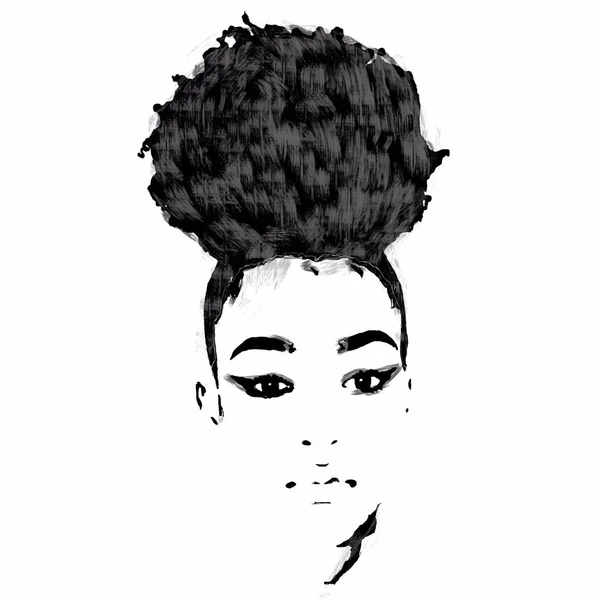 黒人女性 Afro Hair Art — ストック写真