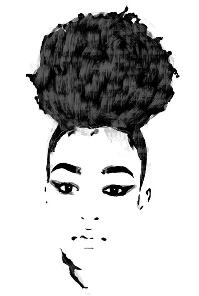 黑人妇女非洲发型艺术 — 图库照片