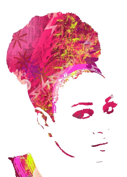 非洲女孩或妇女 手绘时尚插图 — 图库照片