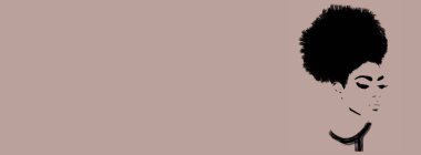 Afrikalı kız ya da kadın, moda çizimi el çizimi. 