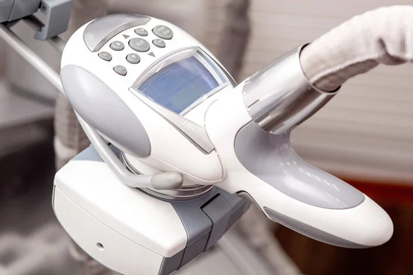Vacuum massage device. Anti cellulite body correction treatment.