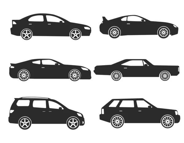 Transporte Cidade Conjunto Plana Carros Isolados Ícone — Vetor de Stock