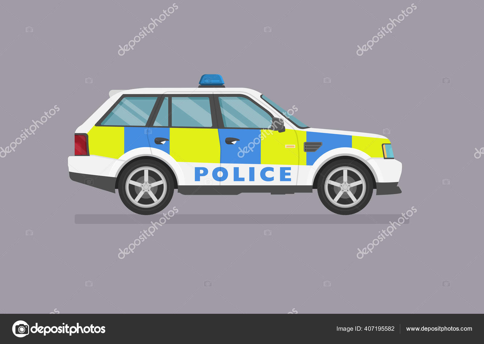 Mobil Vektor Suv Tampilan Samping Mobil Polisi Inggris Pada Latar