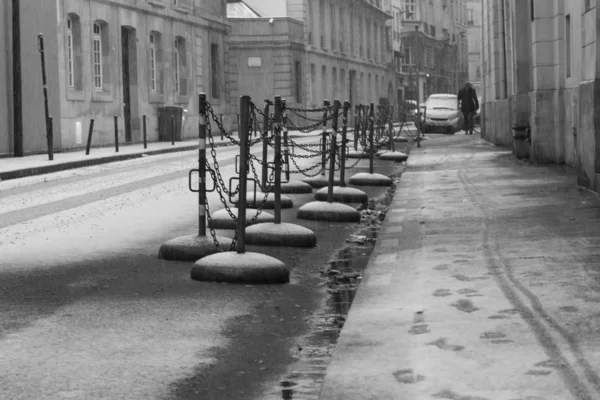 Mañana Ciudad Está Nevando —  Fotos de Stock