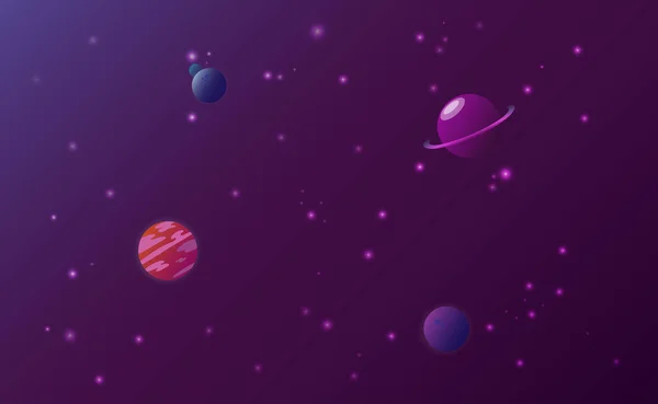 宇宙の背景に惑星や星 — ストックベクタ