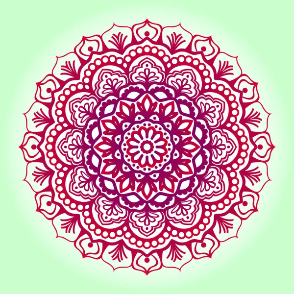 Barwny Indyjski Mandala Ornament Wzór — Wektor stockowy