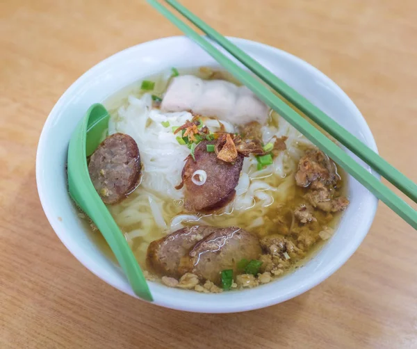 Pork Noodles Soup Chopsticks — Stock Photo, Image