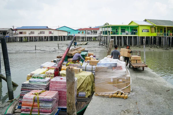 Pulau Ketam Malajsie Srpen 2018 Scéna Pulau Ketam Malajsie Rybářská — Stock fotografie