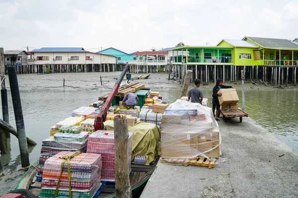 Pulau Ketam Malajsie Srpen 2018 Scéna Pulau Ketam Malajsie Rybářská — Stock fotografie