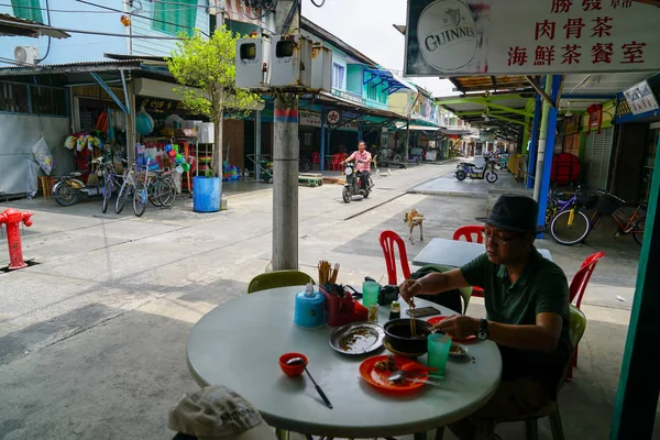 Pulau Ketam Malajzia Augusztus 2018 Ban Egy Utcai Kilátás Egy — Stock Fotó