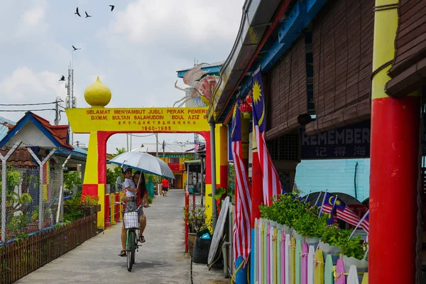 Pulau Ketam Malasia Agosto 2018 Una Vista Calle Pueblo Pescadores — Foto de Stock