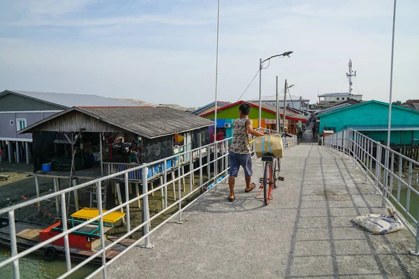 Pulau Ketam Malajsie Srpna 2018 Pohled Ulice Rybářská Vesnice Pulau — Stock fotografie