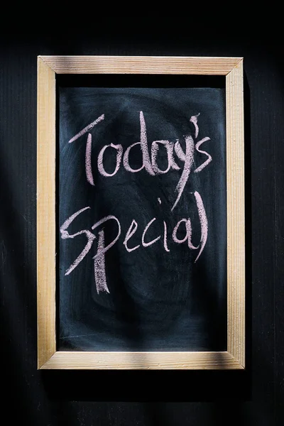 Today\'s special written with chalk on black board