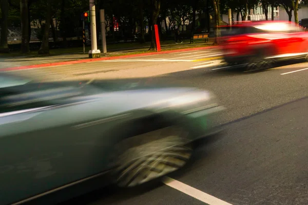 Road Highway Cars Motion Blur Represent Transport Road — Stock Photo, Image