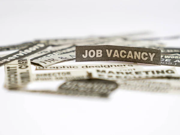 Jobs Careers Concept Job Titles Occupations Cut Newspaper Focus Job — Stock Photo, Image