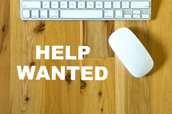 Help wanted, words printed on desktop — Stock Photo, Image