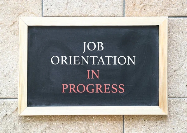 Job orientation in progress, words on blackboard — Stock Photo, Image